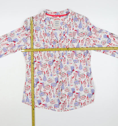 Mantaray Women’s Multicoloured Floral Cotton Tunic Blouse Size 12