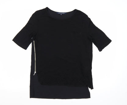 French Connection Women's Black XS Basic Zip T-Shirt