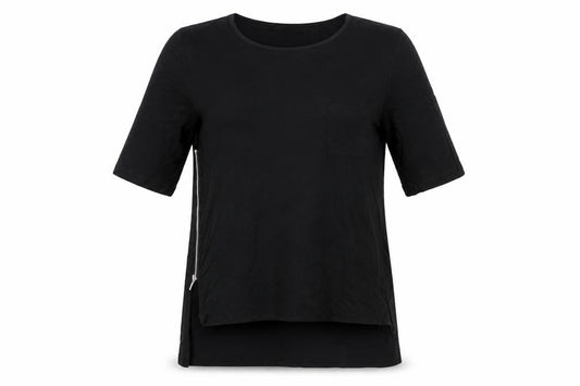 French Connection Women's Black XS Basic Zip T-Shirt