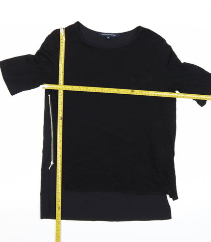 French Connection Women's Black XS Basic Zip T-Shirt