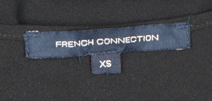 French Connection Women's Black XS Basic Zip T-Shirt