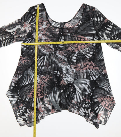 Evans Womens Plus Size 22 Multicoloured Butterfly Tunic Top