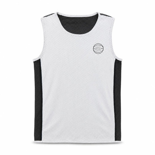 Front view of National Basketball League boys’ grey mesh basketball tank top, size 14, years