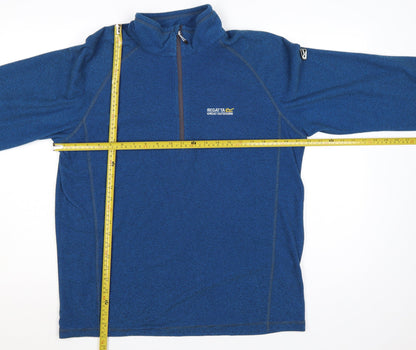 Regatta Men's Blue 1/4 Zip Fleece Pullover Sweatshirt L