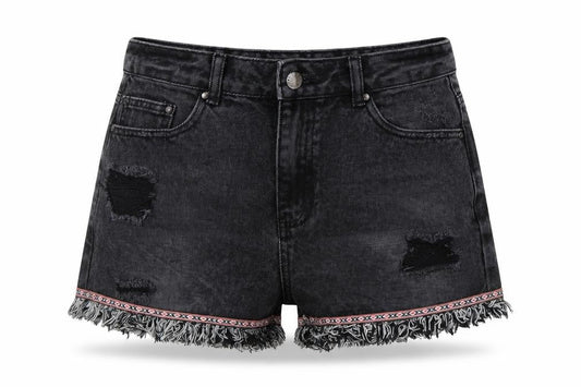 Denim Co. Womens Black Size 10 Cut-Off Distressed Denim Shorts