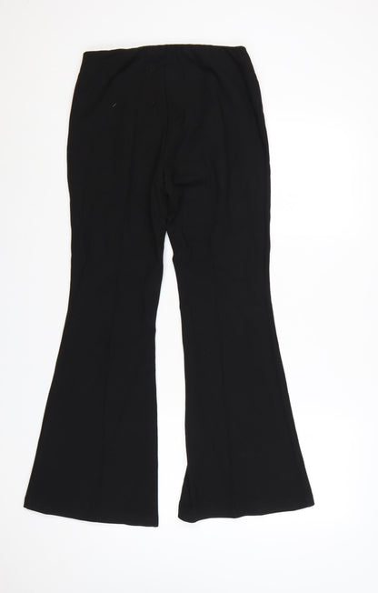 Jument Women Black Size 12 Flared Trousers Elastic Waist
