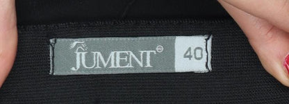 Jument Women Black Size 12 Flared Trousers Elastic Waist