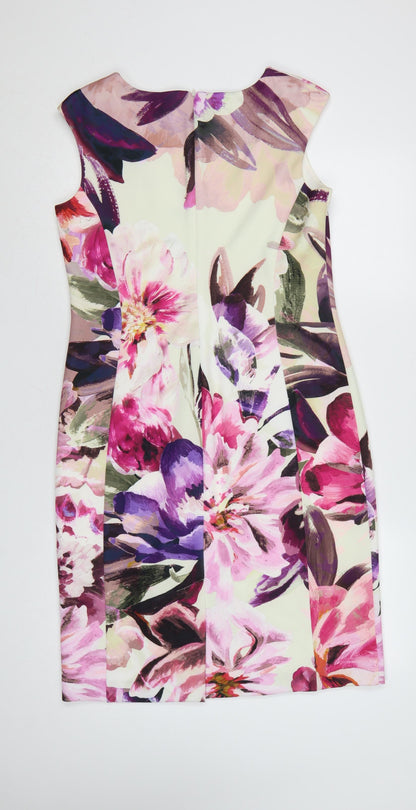 Roman Women's Multicoloured Floral Knee Length Sheath Dress Size 12