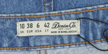 Denim Co. Women Blue A-Line Denim Button Short Skirt Size 10