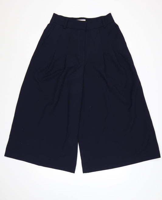 Boden Womens Navy Wide-Leg Culotte Trousers UK 12 Polyester Blend