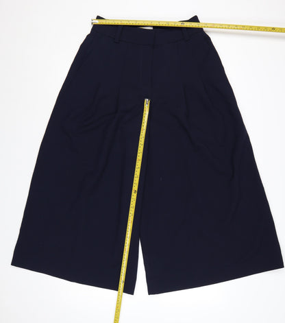 Boden Womens Navy Wide-Leg Culotte Trousers UK 12 Polyester Blend