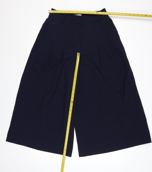 Boden Womens Navy Wide-Leg Culotte Trousers UK 12 Polyester Blend