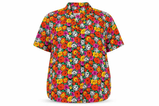 I. Magnin Women's Multicoloured Floral Button-Up Shirt 14 Plus