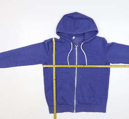 H&M Divided Womens Blue Full Zip Hoodie Size M Cotton Blend