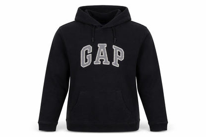 Gap Women Black Large Pullover Hoodie Cotton Blend Logo Design