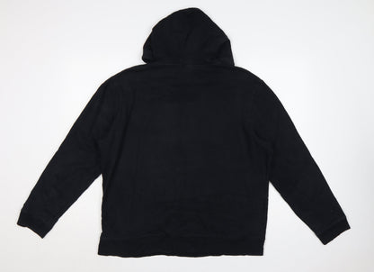 GAP Women Black Large Pullover Hoodie Cotton Blend Logo Design