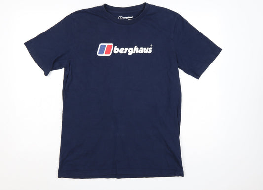 Berghaus Men's Blue Organic Cotton Logo T-Shirt Size M