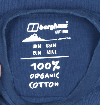 Berghaus Men's Blue Organic Cotton Logo T-Shirt Size M