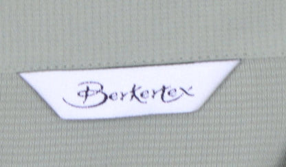 Berkertex Women Green Size 20 Button-Up Short Sleeve Shirt