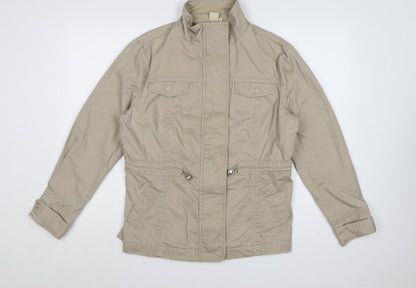Cotton Traders Womens Beige Size 18 Classic Mid-Length Jacket