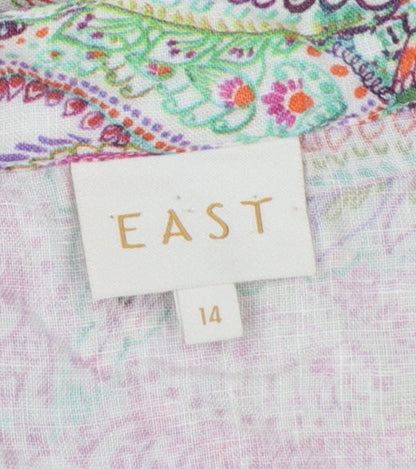 East Women’s Multicoloured Paisley V-Neck Shift Dress Size 14