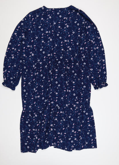 Studio Women Blue Floral A-Line Knee Length Dress Size 20