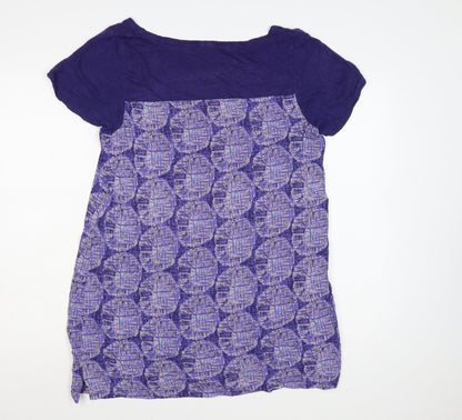 White Stuff Women's Purple Geometric Shift Dress Size 16