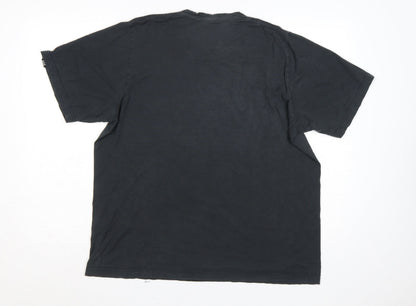 Adidas Men's Black Graphic Print T-Shirt Size L Cotton Blend