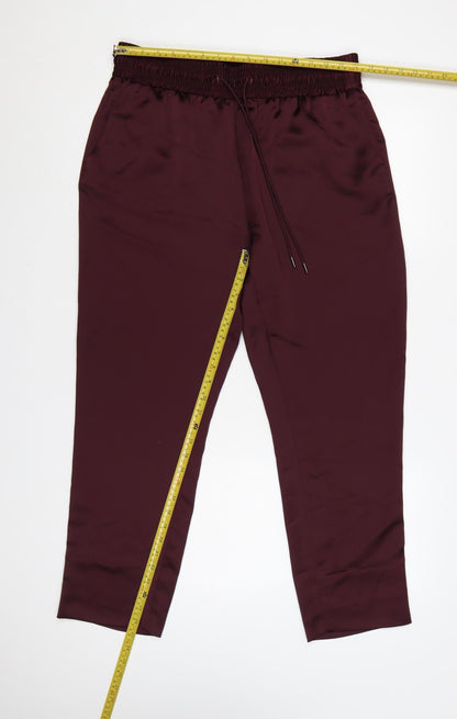 Marks and Spencer Women’s Burgundy Regular Trousers Size 14 Polyester
