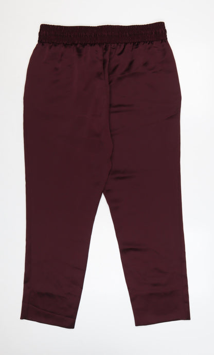 Marks and Spencer Women’s Burgundy Regular Trousers Size 14 Polyester