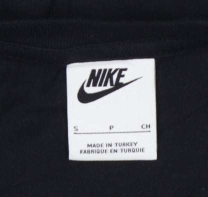 Nike Women's Black Cropped T-Shirt Small Relaxed Fit Sports Top