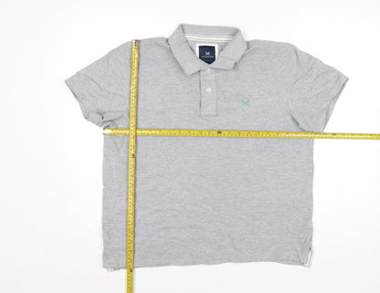 Crew Clothing Company Men's Grey Polo Shirt L Regular Fit Cotton Blend