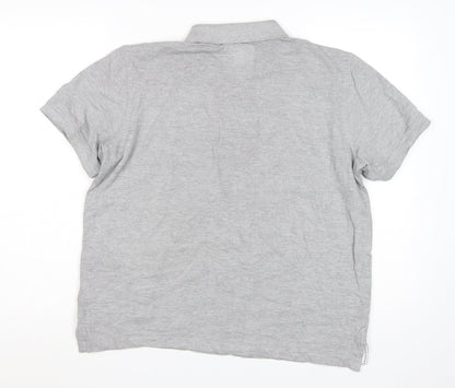 Crew Clothing Company Men's Grey Polo Shirt L Regular Fit Cotton Blend