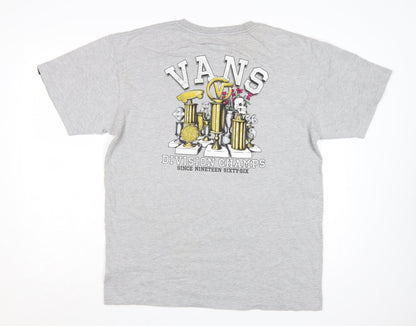 Vans Men's Grey Classic Fit Graphic T-Shirt Large