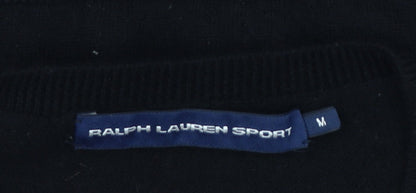 Ralph Lauren Women Black V-Neck Merino Wool Jumper M