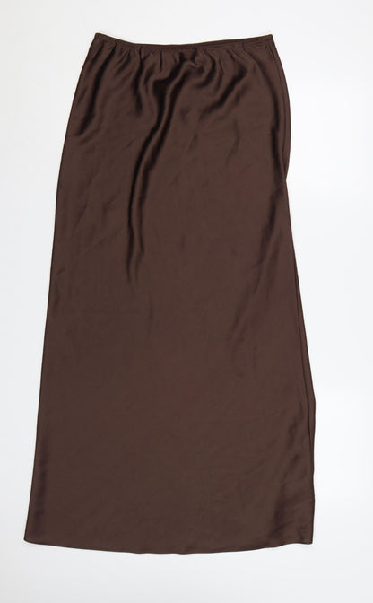 Wednesday’s Girl Women Brown Long Satin Skirt Size 12