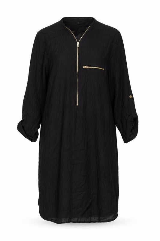 Sonsandar Women’s Black Knee Length Zip Shirt Dress Size 10