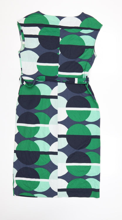 Next Women’s Multicoloured Geometric Belted Sleeveless Sheath Dress Size 12