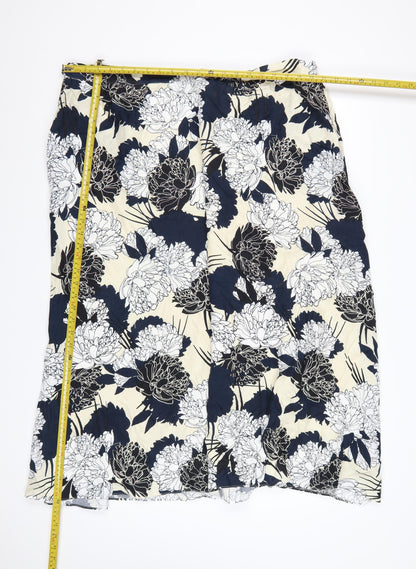 Marks and Spencer Women’s Multicoloured Floral A-Line Midi Skirt Size 22