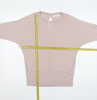 Next Women's Beige Relaxed Fit 3/4 Sleeve Jumper Size 10