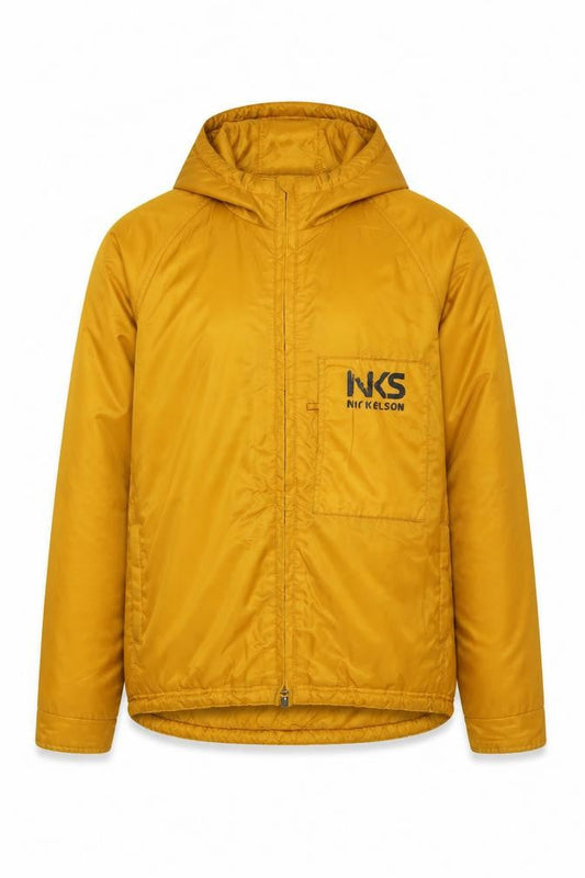 Nickelson Men's Yellow XL Hooded Puffer Jacket Windproof