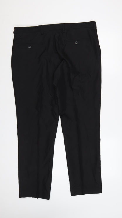 Marks and Spencer Men's Black Slim Fit 36S Trousers