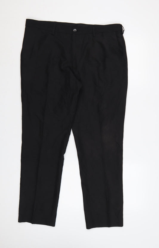 Marks and Spencer Men's Black Slim Fit Dress Pants 36S