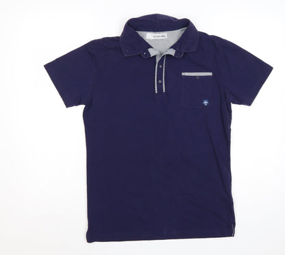 Strength & Honour Men's Blue Cotton Polo Shirt Size M