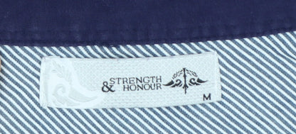 Strength & Honour Men's Blue Cotton Polo Shirt Size M