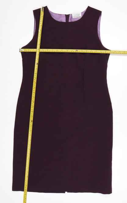 Sara Woman Purple Sheath Dress Women Size 14 Sleeveless Lined Workwear