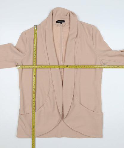 New Look Women Beige Shawl Collar Open Front Blazer Size 14