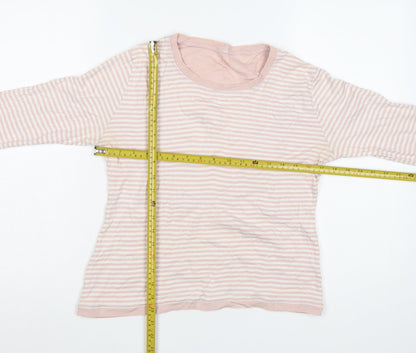 Springfield Womens Pink Striped Pima Cotton Long Sleeve T-Shirt Medium