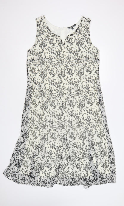 Bonmarché Women’s Grey Animal Print Sleeveless A-Line Dress Size 14