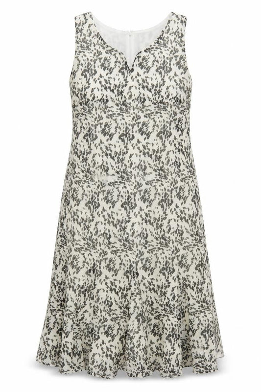 Bonmarché Women’s Grey Animal Print Sleeveless A-Line Dress Size 14